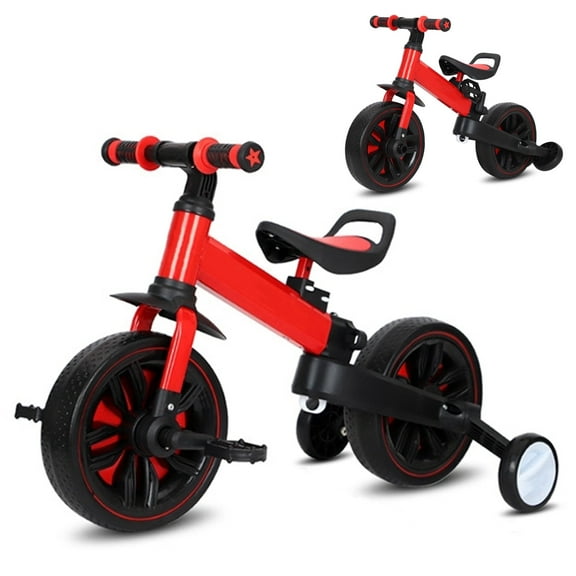 Semfri 3-in-1 Toddler Bike Tricycle for 1 - 3 Years, Adjustable Seat Foldable- Red
