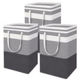 thumbnail image 1 of Semfri 3Pack Large Laundry Hamper 75L Waterproof Freestanding Laundry Hampers Foldable Storage Box with Extended Handles for Clothes Toys in Dorms and Homes - Gradient Grey, 1 of 7
