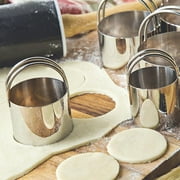 Semfri 5 pcak Cookie Cutters Circle Biscuit Butters Round Cookies Cutter with Handle Professional Baking Dough Tools Round