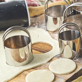 Semfri 5 pcak Cookie Cutters Circle Biscuit Butters Round Cookies Cutter with Handle Professional Baking Dough Tools Round
