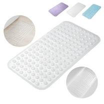 Semfri Bath Tub Shower Mat Medium Size 27.5 x 15 inch Non Slip Bath Tub Mats Shower Mats with Drain Holes and Suction Cups Clear
