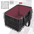 thumbnail image 1 of Semfri Black Bicycle Rear Basket with Removable Liner Bag – Foldable, Large-Capacity Metal Cargo Basket with Reflector, Mesh Cover & Mounting Tool, Fits Most Bikes, 1 of 9