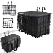 Semfri Collapsible Bicycle Basket Bicycle Front Basket with Removable Liner Pouch Quick Release Design Metal Bicycle Frame Easily Attaches to Front Handlebars Fits Most Bicycles -Black