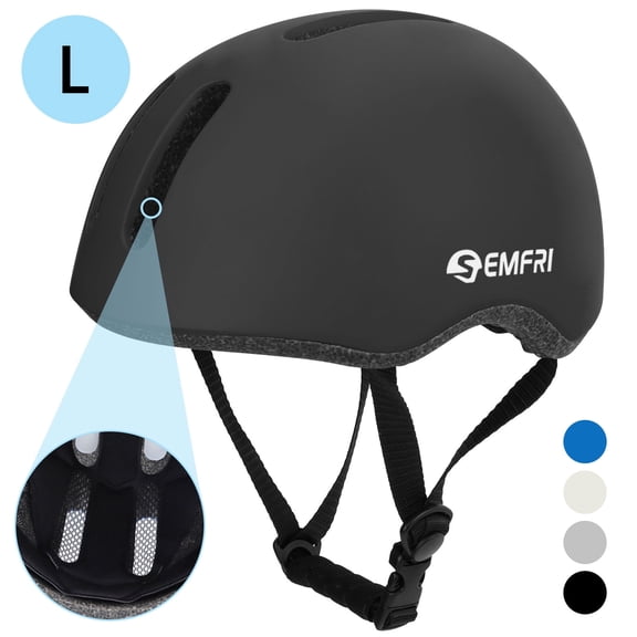Semfri Adult Bike Helmet Skateboard Road Cycling Helmet Suitable Multi-Sport Scooter Skating Bicycle Large Size for Men Women Black