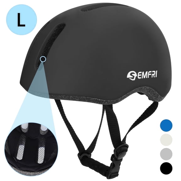 Semfri Adult Bike Helmet Skateboard Road Cycling Helmet Suitable Multi-Sport Scooter Skating Bicycle Large Size for Men Women Black