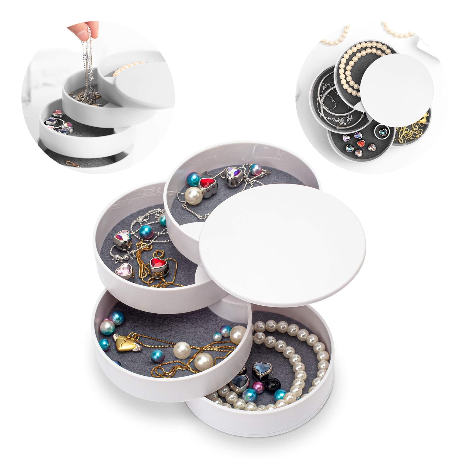 Semfri Jewelry Organizer Small Jewelry Storage Box Women Earring Holder