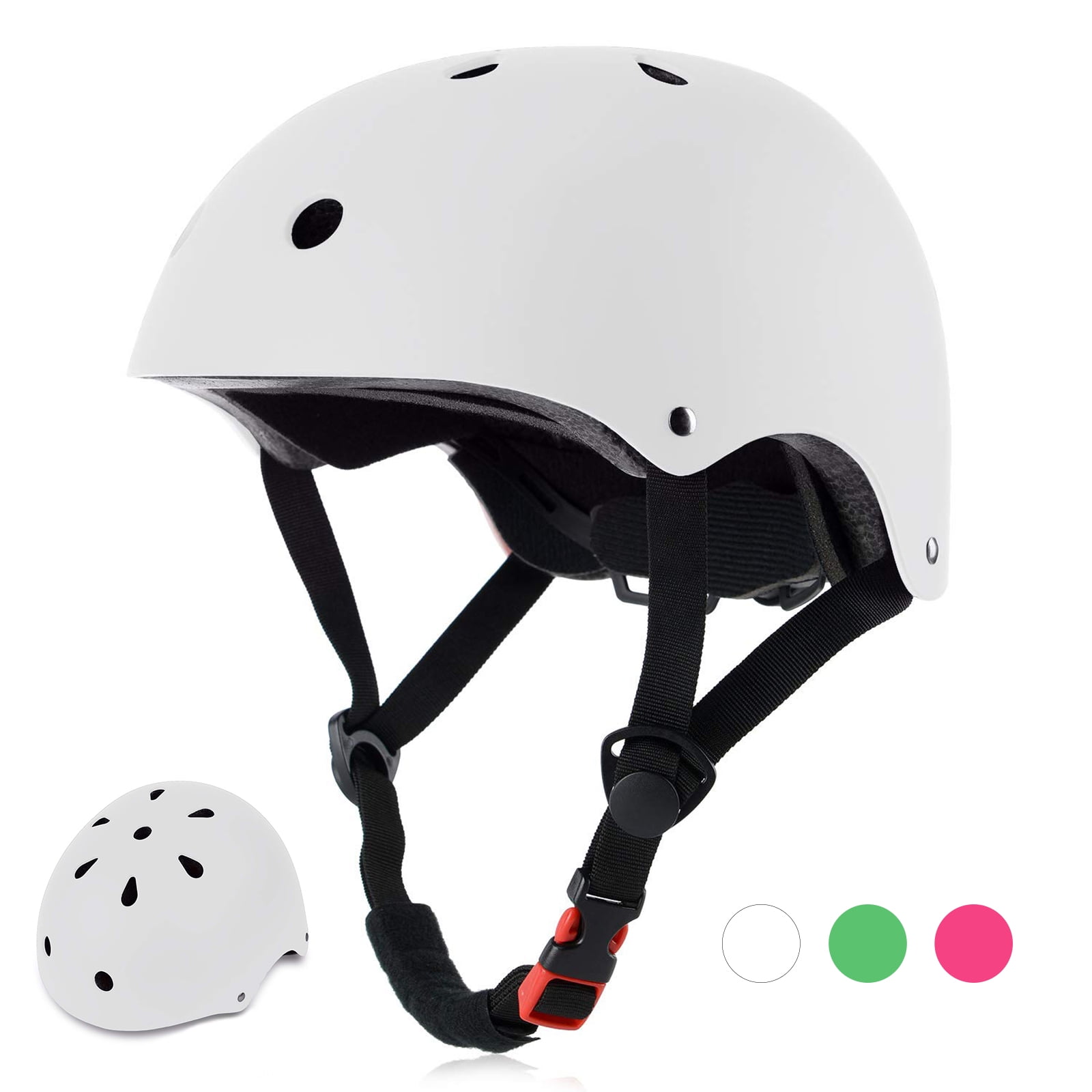 Semfri Kids Bike Helmet Toddler Boys Girls Ages 3-8 Years Old Children Adjustable Skateboard Cycling Helmet White