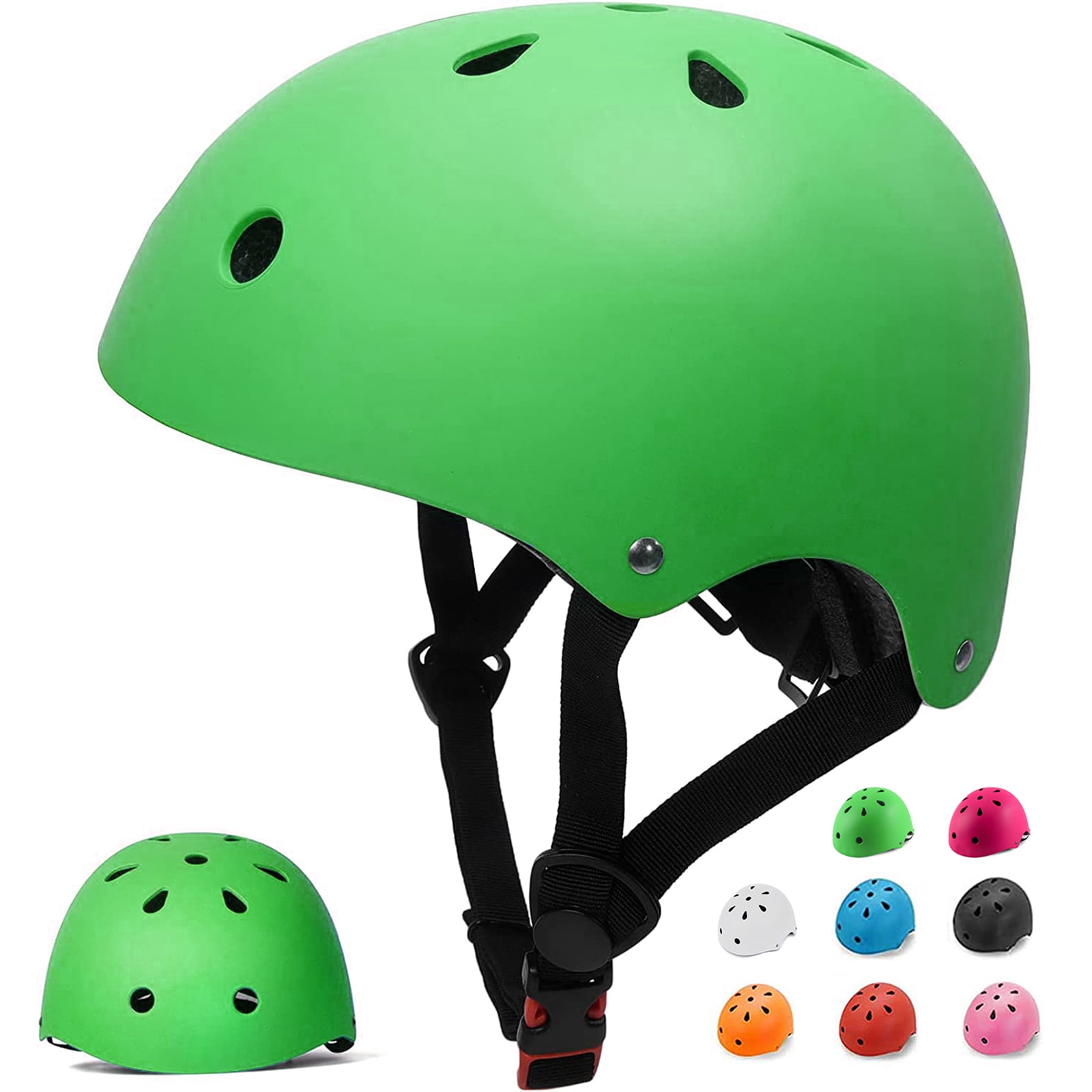 Semfri Kids Bike Helmet Ages 3-8 Years Old Boys Girls Children Adjustable Skateboard Cycling Helmet Lightweight for Toddler to Youth Green