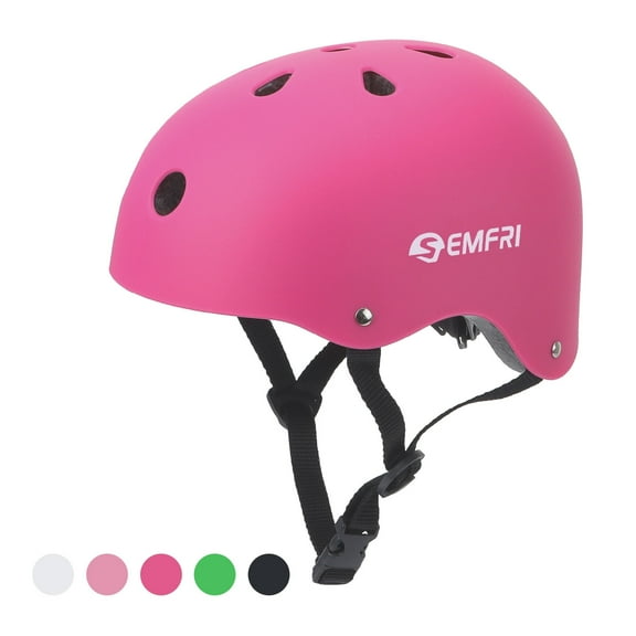 Semfri Kids Bike Helmet Toddler Boys Girls Ages 3-8 Years Old Children Adjustable Skateboard Cycling Helmet Matte Fuchsia