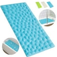 thumbnail image 1 of Semfri Non-Slip Bath Tub Shower Mat 16x31.5 inch Soft Rubber Bathroom Bathmat with Strong Suction Cups Comfort on Feet Blue, 1 of 5