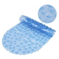thumbnail image 1 of Semfri Pebble Bath Tub Shower Mat Non Slip Bathtub Mat for Bathroom Showers with Drain Holes and Suction Cups Oval 27 x 14 Inch Clear Blue, 1 of 4