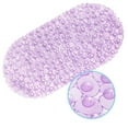 thumbnail image 1 of Semfri Pebble Bath Tub Shower Mat Non Slip Bathtub Mat for Bathroom Showers with Drain Holes and Suction Cups Oval 27 x 14 Inch Clear Purple, 1 of 4