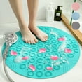 thumbnail image 1 of Semfri Round Non-Slip Shower Mat 22 x 22 Inch Textured Massage Surface Middle Drain Hole Green, 1 of 5