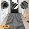 thumbnail image 1 of Semfri Runner Carpet Runner Rugs 3 x 6 ft Indoor Outdoor Rugs Area Rugs for Kitchen Bathroom Balcony Garage Entryway Stair Aisle Hallway Gray, 1 of 7