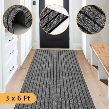 Semfri Runner Carpet Runner Rugs 3 x 6 ft Indoor Outdoor Rugs Area Rugs for Kitchen Bathroom Balcony Garage Entryway Stair Aisle Hallway Gray
