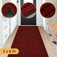 thumbnail image 1 of Semfri Runner Carpet Runner Rugs 3 x 6 ft Indoor Outdoor Rugs Area Rugs for Kitchen Bathroom Balcony Garage Entryway Stair Aisle Hallway Red, 1 of 7