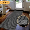 thumbnail image 1 of Semfri Runner Rugs 2 x 8 ft Carpet Runner Striped Rug Area Rugs for Aisle Hallway Balcony Garage Entryway Stair Gray, 1 of 7