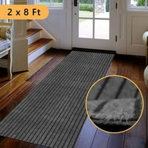 Semfri Runner Rugs 2 x 8 ft Carpet Runner Striped Rug Area Rugs for Aisle Hallway Balcony Garage Entryway Stair Gray