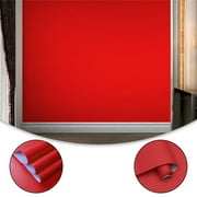 Semfri Solid Color Wallpaper Matte Contact Paper 15.7 x197 inch Peel and Stick Vinyl Film Wallpaper Self-Adhesive Paper for Decorating Wall Table Wall and Door Reform Red