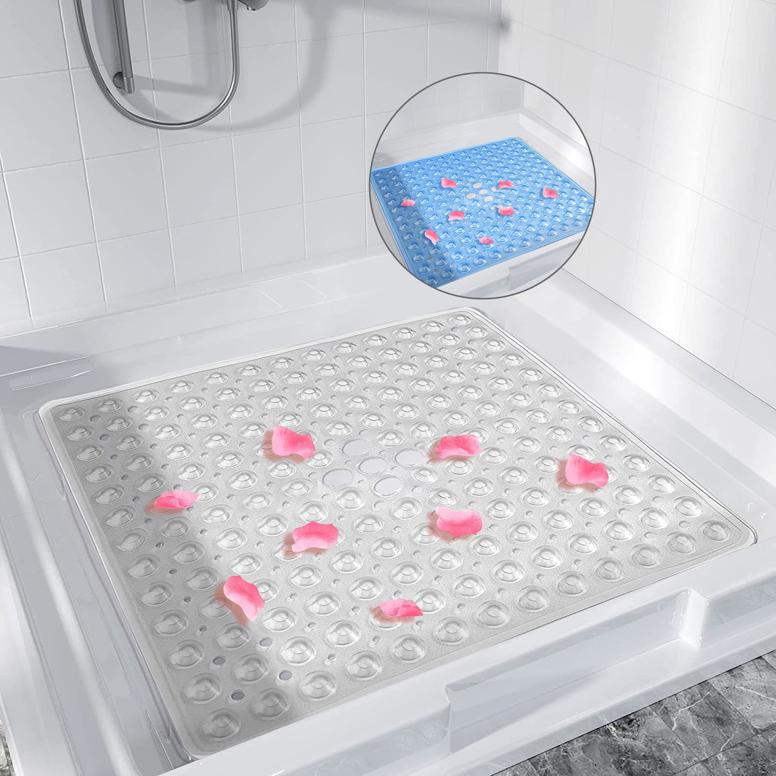 PVC Rug Transparent Anti Skid Suction Cup Grip Shower Mat Non-Slip Bath Tub  Mat