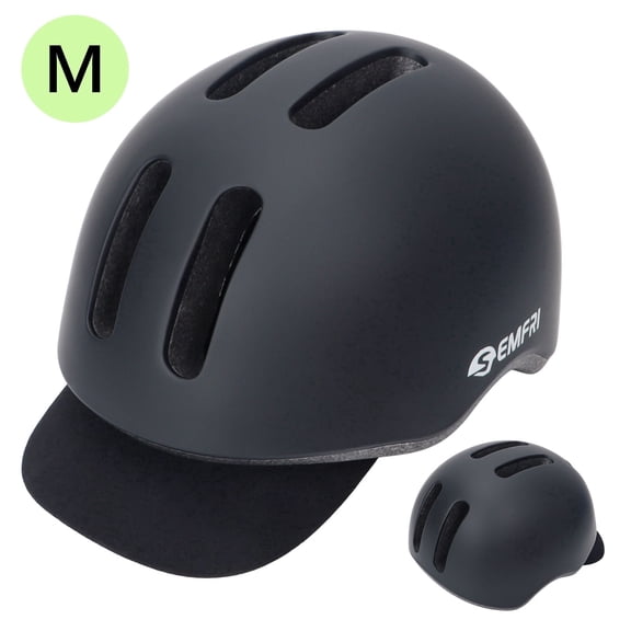 Semfri Adult Bike Helmet Cycling Skateboard Road Helmet Medium Size Black