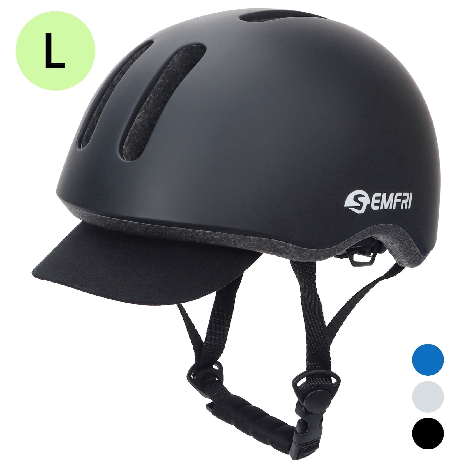 Semfri Unisex Adult Bike Helmet Cycling Skateboard Road Helmet for Multi-Sport City Road Commuter Cycling Biking Skating Large Size Black
