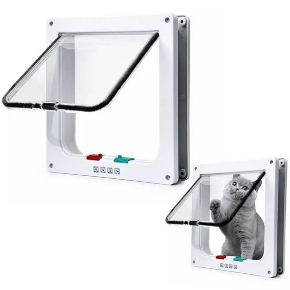 Semfri Outdoor Weatherproof Pet Door Small, 4-Way Lock Bi-Directional Entry and Exit for Door, Window and Wall (XL, Flap)