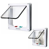 Semfri Weatherproof Cat Door Secure Pet Door with 4-Way Lock Two-Way Entry and Exit Suitable for Interior and Exterior Doors, Windows, Walls, (Small, 7.5inch x 7.8inch Flap)
