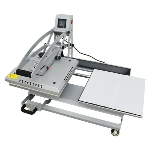 Semi-Auto Heat Press Machine Double Station 15x15inch Drawer Design Silver