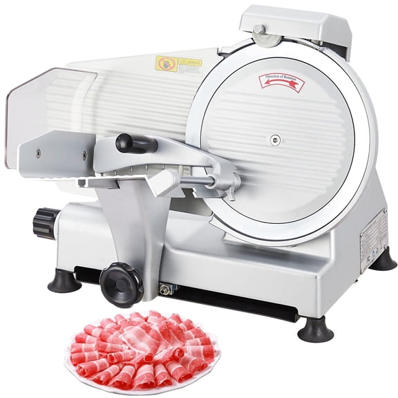 Semi-Automatic 12" Commercial Meat Slicer – 550W Dual Motors, 0–14 mm Adjustable Thickness, Safety Blade Guard & Sharpener – for Deli, Restaurant & Home Use – Slices Beef, Ham & Vegetables