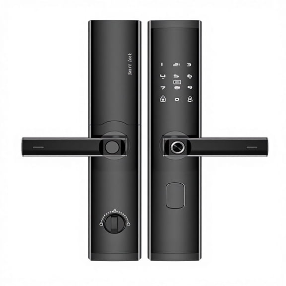 Semi-Automatic Anti-Theft Smart Door Lock, WiFi One-Touch Unlock Fingerprint Card Lock with C-Level Security Cylinder