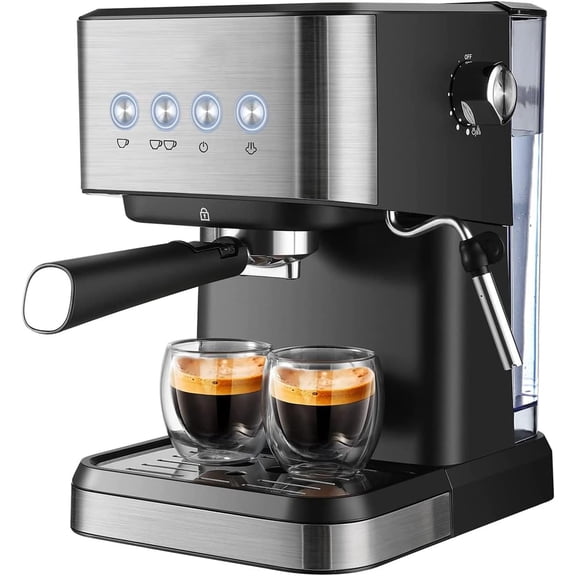 Semi-Automatic Espresso Machine with Milk Frother, Steam Pipe, Coffee Maker for Home, Removable Water Tank, Suitable For Home And Office