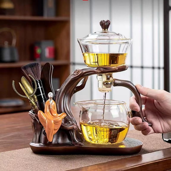 Semi-Automatic Gongfu Tea Set - Meditation - A with Glass Infuser