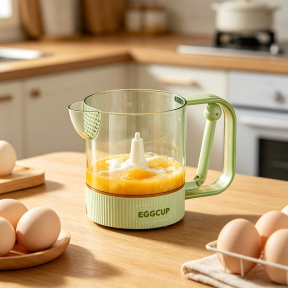 Semi-Automatic Handheld Egg Beater - Manual Press Egg with Filter, Portable Multifunctional Stirring Cup for Kitchen