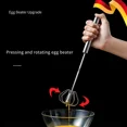 thumbnail image 1 of ‌ Semi-Automatic Manual Egg Beater 304 Stainless Steel Suitable for Small Cake Cream Whipping Tool Baking Tool Rotates by Pressing, 1 of 10