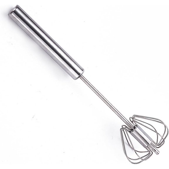 Semi-Automatic Stainless Steel Egg Whisk, Hand-Operated Rotary Whisks, Multi-functional Stainless Steel Kitchen Mixing Tool, Manual Egg Whisk, Suitable for Mixing, Whipping, and Stirring, 12"