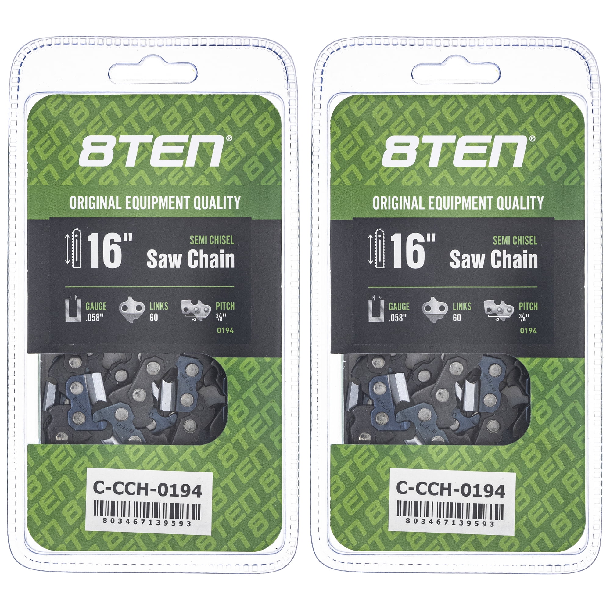 Semi Chisel Chainsaw Chain 16 inch .058 3/8 60DL Husqvarna Jonsered 2 ...