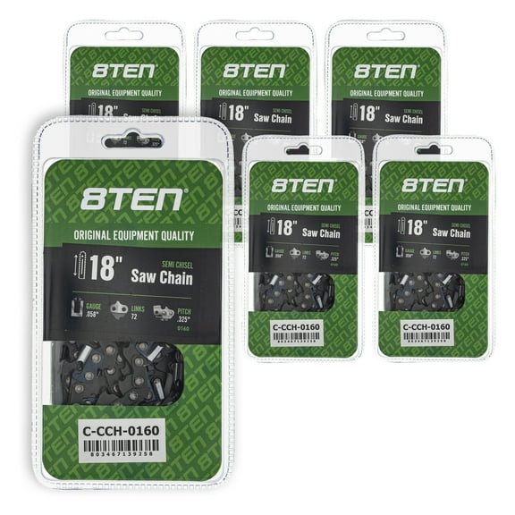 Semi Chisel Chainsaw Chain 18 inch .058 .325 72DL for Husqvarna Jonsered 6 Pack 810-CCC2382H