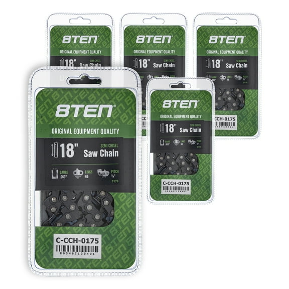 Semi Chisel Chainsaw Chain 18 inch .063 3/8 Pitch 66DL for Stihl MS260 5 Pack 810-CCC2397H