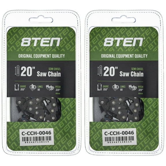 Semi Chisel Chainsaw Chain 20 inch .050 .325 80DL for Husqvarna Craftsman 2 Pack 810-CCC2268H