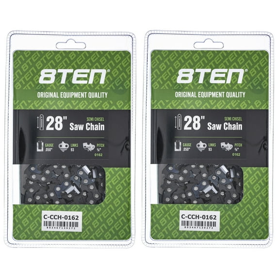 Semi Chisel Chainsaw Chain 28 inch .050 3/8 93DL for Echo Husqvarna 2 Pack 810-CCC2384H
