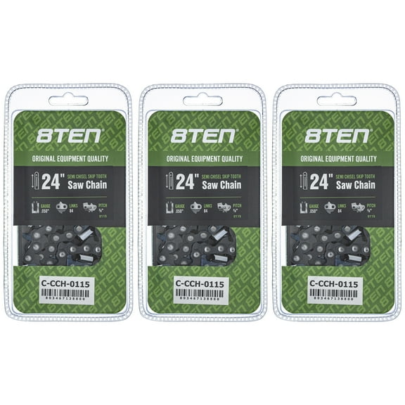 Semi Chisel Skip Tooth Chainsaw Chain 24 inch .050 3/8 84DL for Stihl 3 Pack 810-CCC2337H
