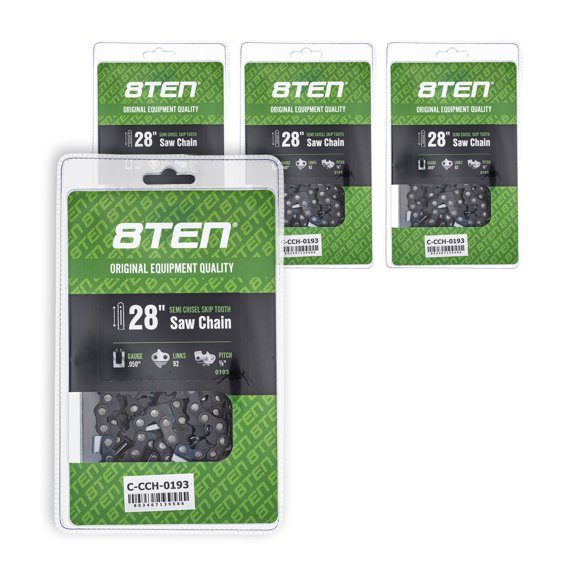 Semi Chisel Skip Tooth Chainsaw Chain 28 inch .050 3/8 92DL for McCulloch 4 Pack 810-CCC2315H