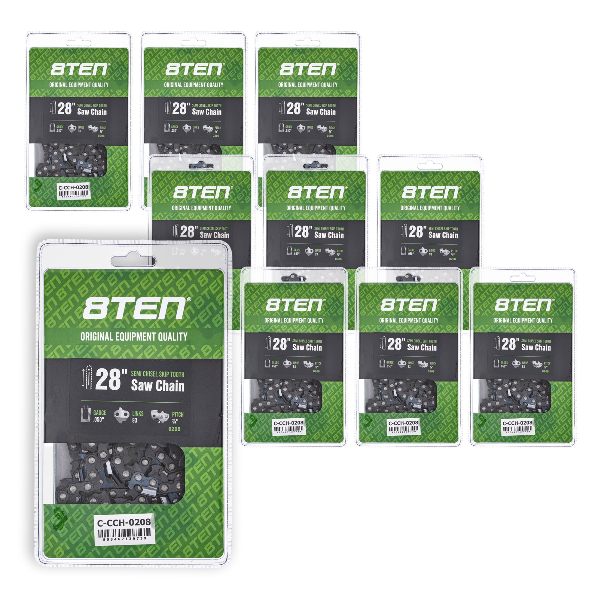 Semi Chisel Skip Tooth Chainsaw Chain 28 inch .050 3/8 93DL for Echo 10