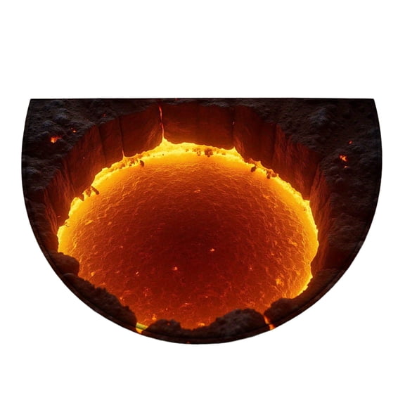 Semi Circle Floor Mat with 3D Print Non Slip Entrance Rug for Indoor and Outdoor Doorways Hallways Kitchens