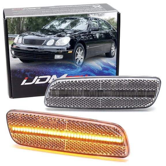 Semi-Clear Lens 36-SMD Amber Full LED Bumper Side Marker Light Kit For Lexus 1998-05 GS, 2001-05 IS,1998-00 LS, Scion xA, Toyota Prius