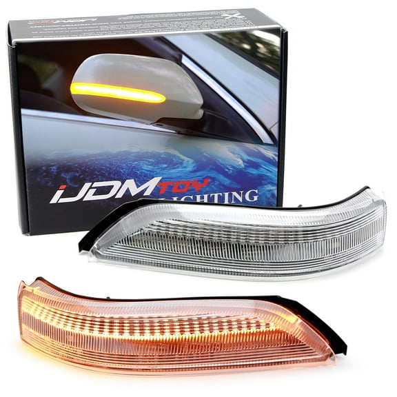 Semi-Clear Lens Full LED Strip Dynamic Sequential Blink/Flow Side Mirror Turn Signal Light Assembly Kit For 2005-2013 Acura RL