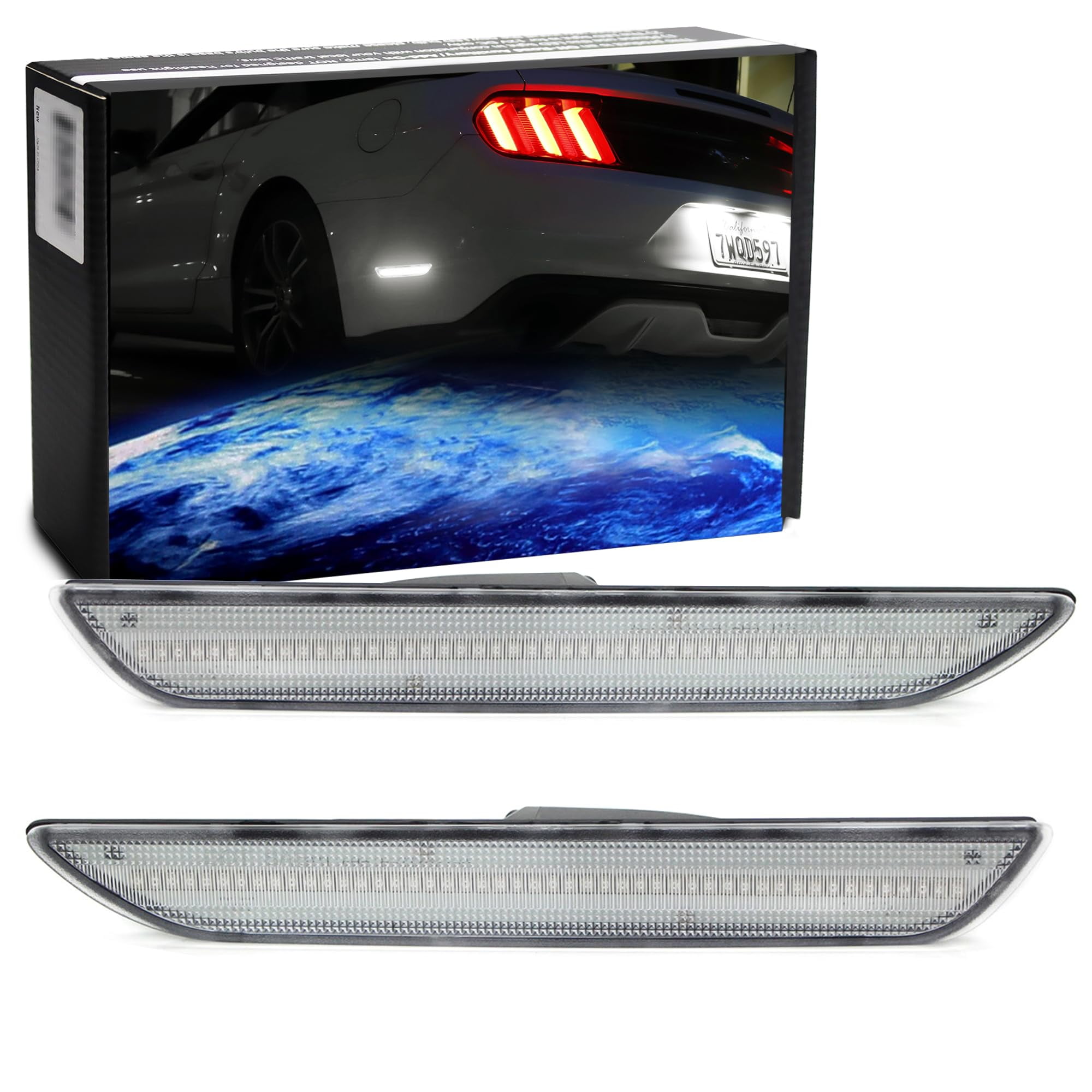 IJDMTOY Clear Lens Red LED Side Marker Lights - Compatible With 2010-2014 Ford Raptor, 12-SMD LED, Pair