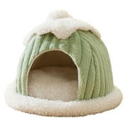 Semi Closed Cat Nest Kitten Cat Warm House Cozy Shelter Self Warming Cat Bed Cave House Cat Tent House for Kitten Hamster Dog L