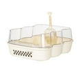 thumbnail image 1 of Semi-Closed Litter Tray, Open Cat Litter Boxes, Extra Large Anti-Splash Cat Litter Tray with Clear Flap and Litter Sifting Scoop, 1 of 7
